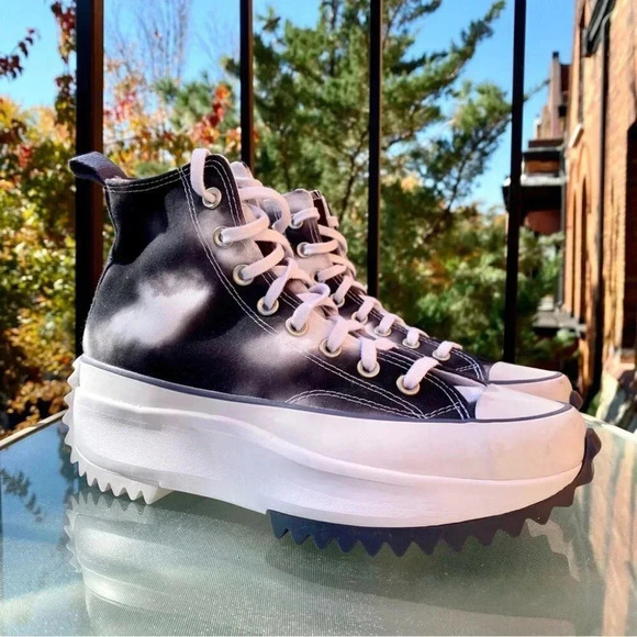 New Converse Run Star Hike Cloud Wash High Top White Sneakers Platform Shoe - Picture 14 of 14